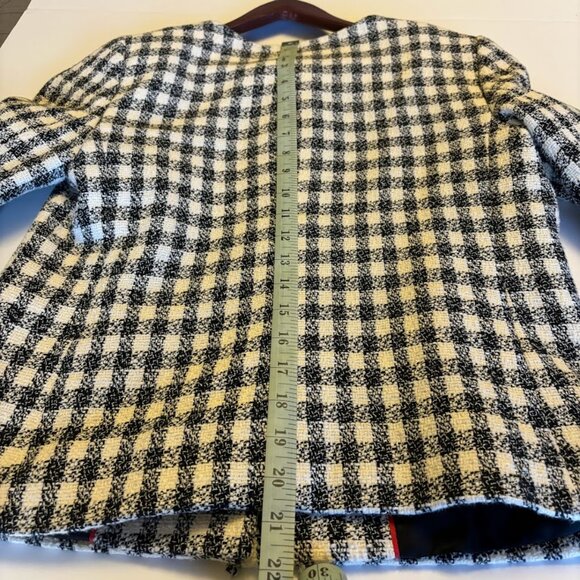 Talbots Black and White Gingham Tweed Jacket Size Small Size 4 - Picture 8 of 11